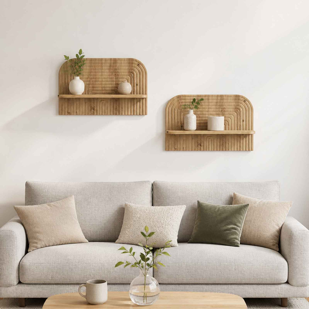 vidaXL Wall Shelf 2 pcs Artisan Oak 60 x 13.5 x 37.5 cm