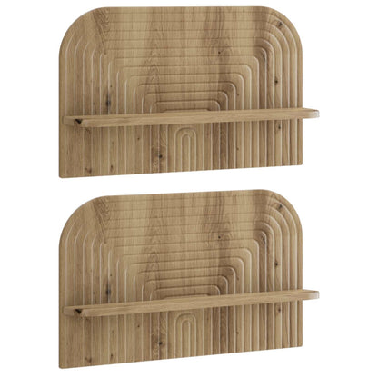 vidaXL Wall Shelf 2 pcs Artisan Oak 60 x 13.5 x 37.5 cm