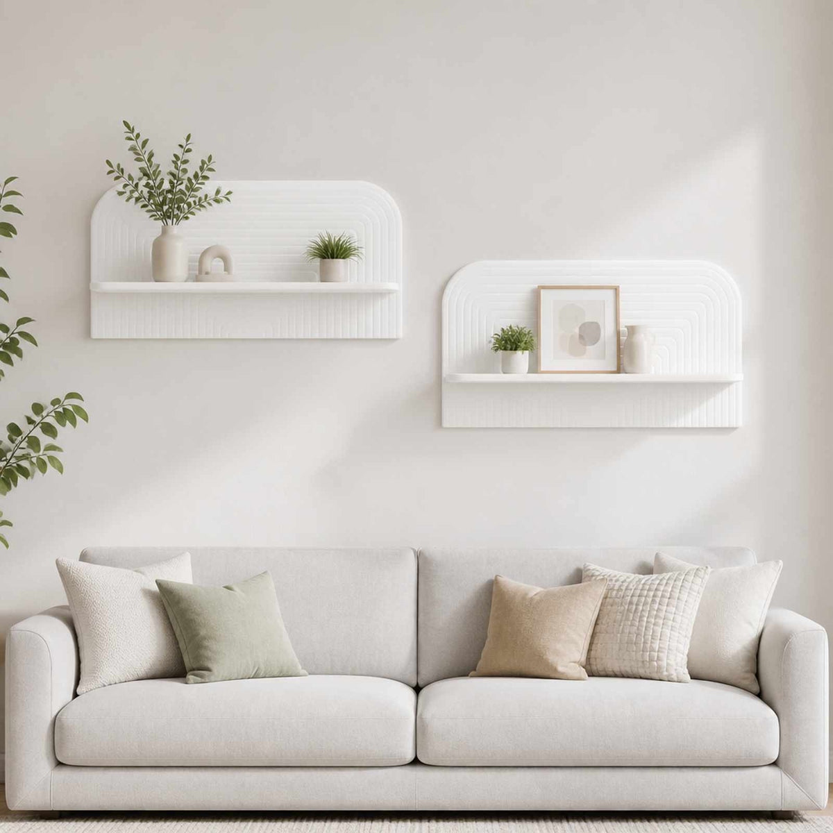 vidaXL Wall Shelf 2 pcs White 80.5 x 13.5 x 37.5 cm Engineered Wood