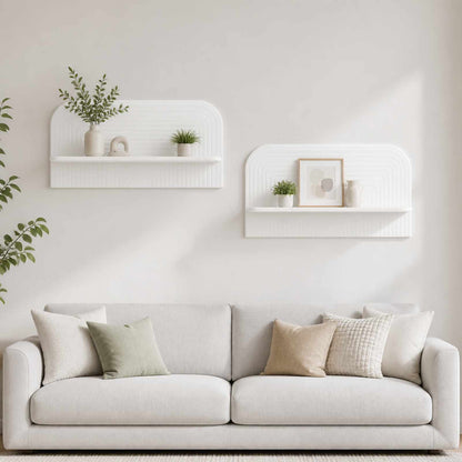 vidaXL Wall Shelf 2 pcs White 80.5 x 13.5 x 37.5 cm Engineered Wood