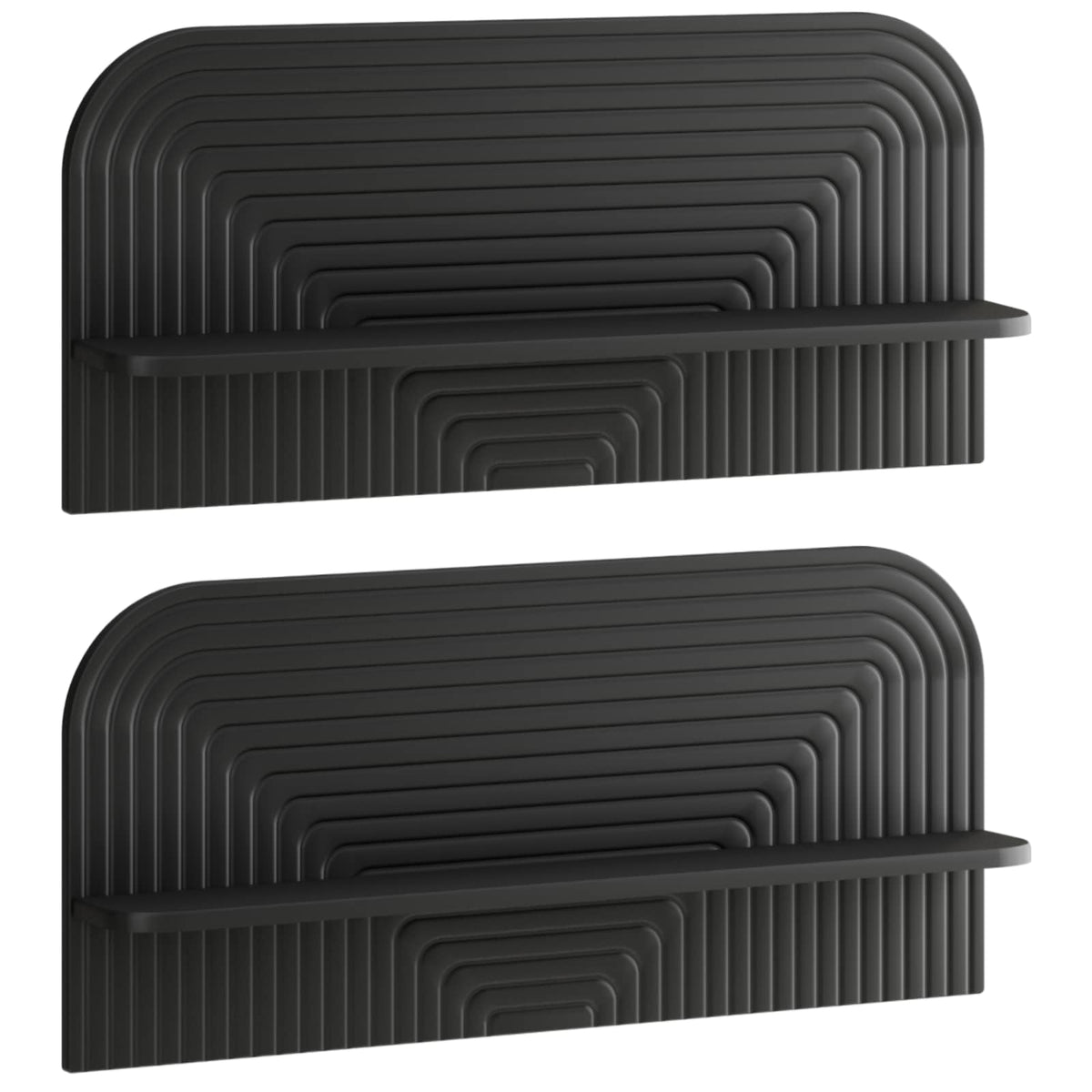 vidaXL Wall Shelf 2 pcs Black 80.5 x 13.5 x 37.5 cm Engineered Wood
