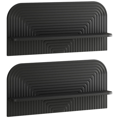 vidaXL Wall Shelf 2 pcs Black 80.5 x 13.5 x 37.5 cm Engineered Wood