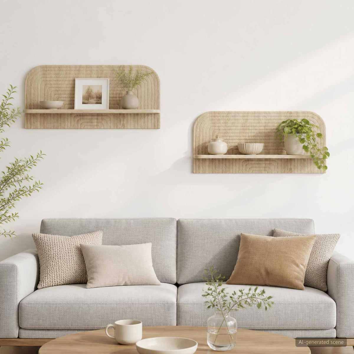 vidaXL Wall Shelf 2 pcs Sonoma Oak 80.5 x 13.5 x 37.5 cm