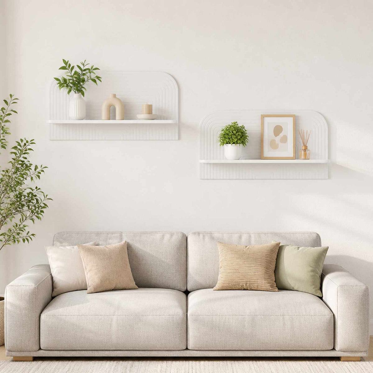 vidaXL Wall Shelf 2 pcs High Gloss White 80.5 x 13.5 x 37.5 cm