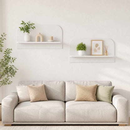 vidaXL Wall Shelf 2 pcs High Gloss White 80.5 x 13.5 x 37.5 cm