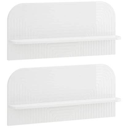 vidaXL Wall Shelf 2 pcs High Gloss White 80.5 x 13.5 x 37.5 cm