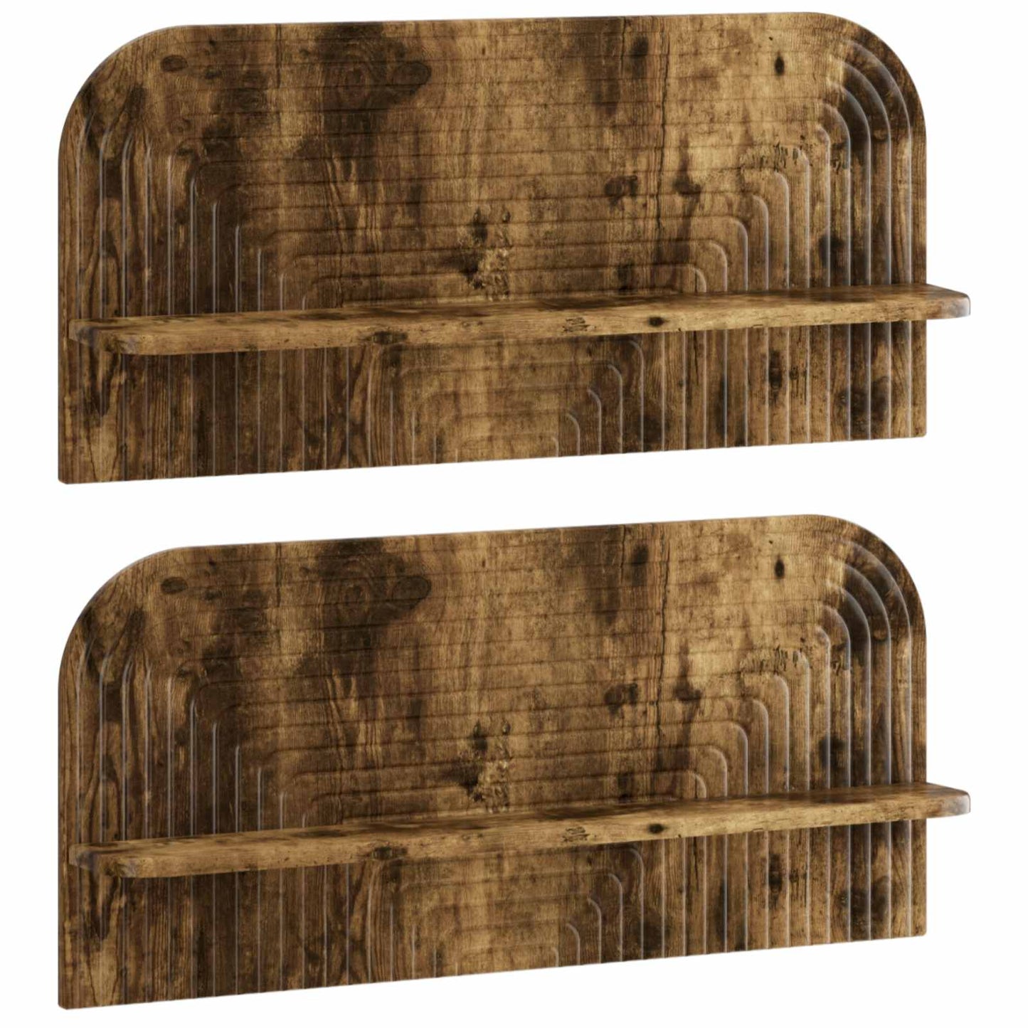 vidaXL Wall Shelf 2 pcs Smoked Oak 80.5 x 13.5 x 37.5 cm