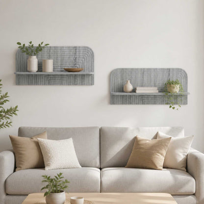 vidaXL Wall Shelf 2 pcs Grey Sonoma 80.5 x 13.5 x 37.5 cm