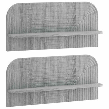 vidaXL Wall Shelf 2 pcs Grey Sonoma 80.5 x 13.5 x 37.5 cm