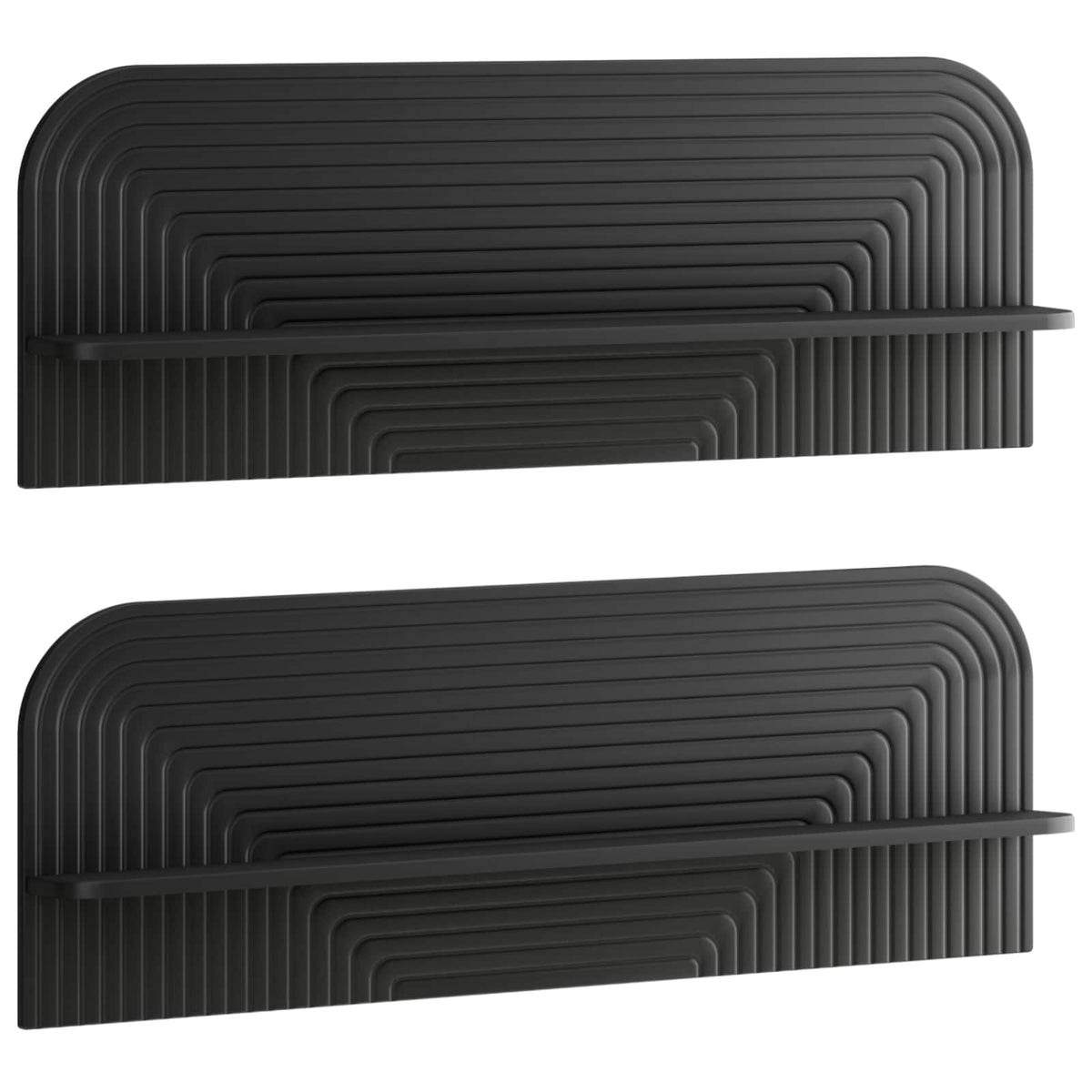 vidaXL Wall Shelf 2 pcs Black 102 x 13.5 x 37.5 cm Engineered Wood