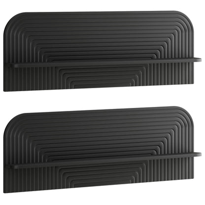 vidaXL Wall Shelf 2 pcs Black 102 x 13.5 x 37.5 cm Engineered Wood