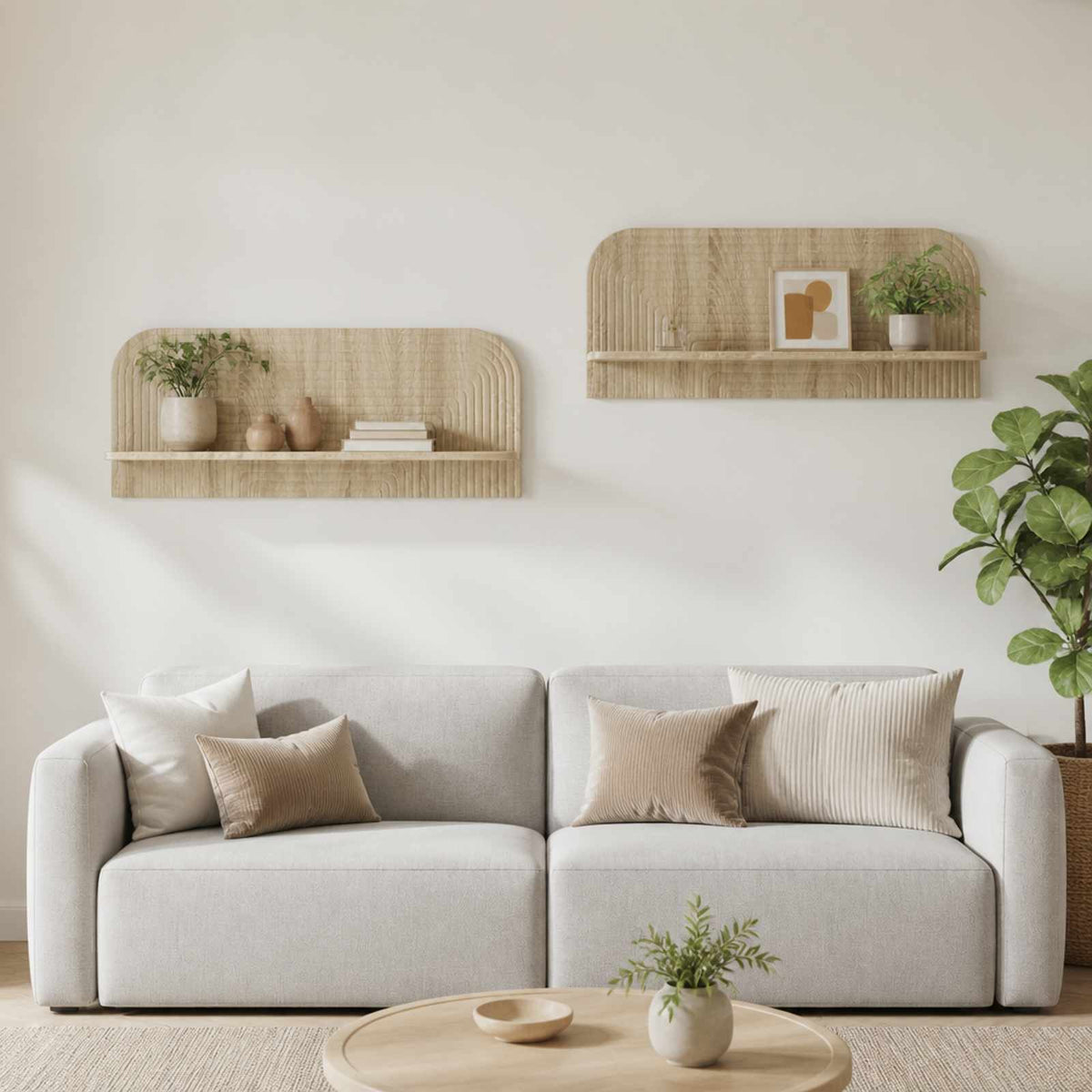 vidaXL Wall Shelf 2 pcs Sonoma Oak 102 x 13.5 x 37.5 cm