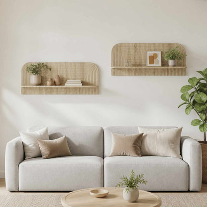 vidaXL Wall Shelf 2 pcs Sonoma Oak 102 x 13.5 x 37.5 cm