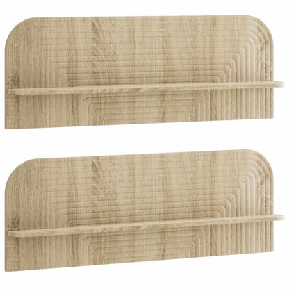 vidaXL Wall Shelf 2 pcs Sonoma Oak 102 x 13.5 x 37.5 cm