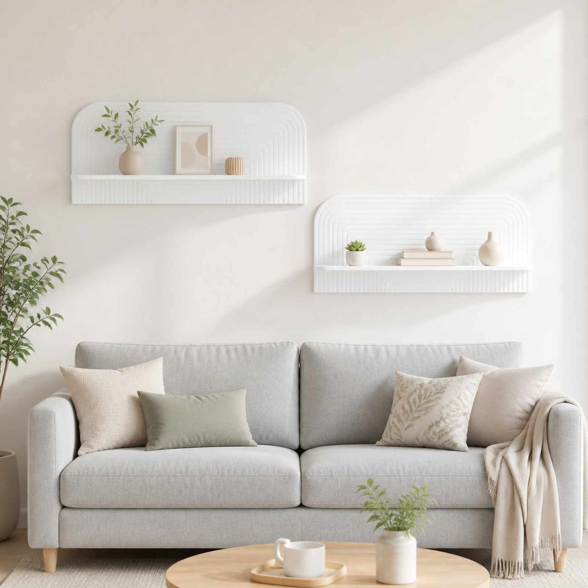 vidaXL Wall Shelf 2 pcs High Gloss White 102 x 13.5 x 37.5 cm