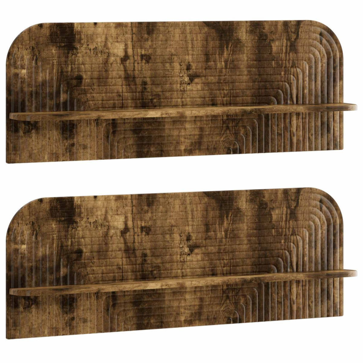 vidaXL Wall Shelf 2 pcs Smoked Oak 102 x 13.5 x 37.5 cm