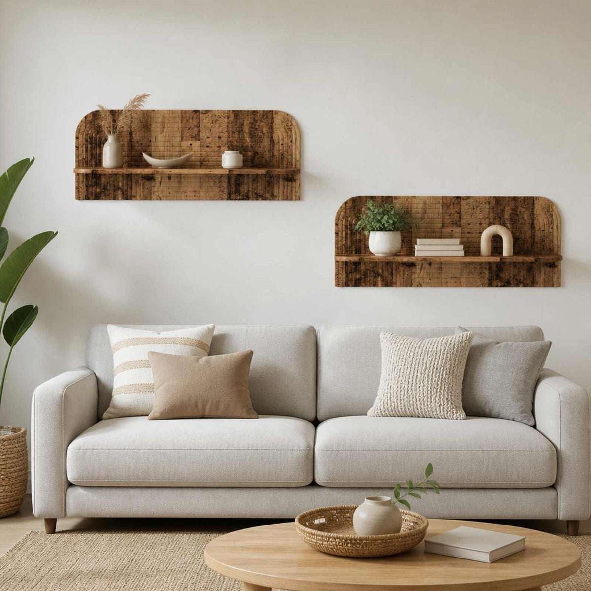 vidaXL Wall Shelf 2 pcs Old Wood 102 x 13.5 x 37.5 cm Engineered Wood