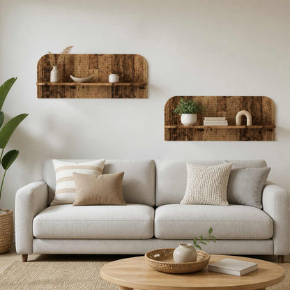 vidaXL Wall Shelf 2 pcs Old Wood 102 x 13.5 x 37.5 cm Engineered Wood