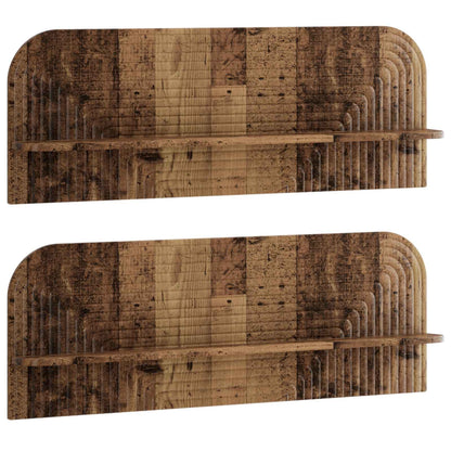 vidaXL Wall Shelf 2 pcs Old Wood 102 x 13.5 x 37.5 cm Engineered Wood