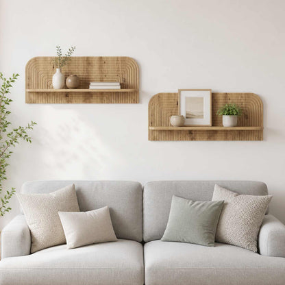 vidaXL Wall Shelf 2 pcs Artisan Oak 102 x 13.5 x 37.5 cm