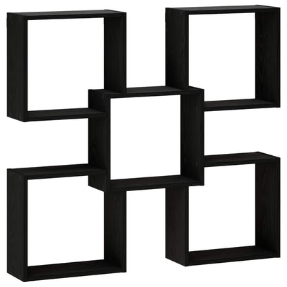 vidaXL Wall Shelf Black 99.5 x 17 x 91 cm Engineered Wood