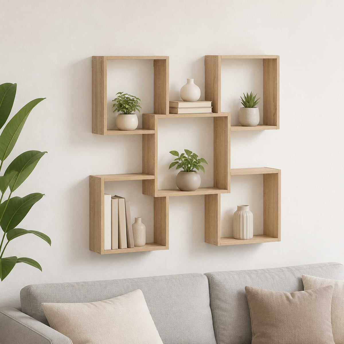 vidaXL Wall Shelf Sonoma Oak 99.5 x 17 x 91 cm Engineered Wood