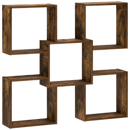 vidaXL Wall Shelf Smoked Oak 99.5 x 17 x 91 cm Engineered Wood
