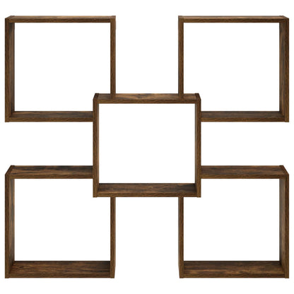 vidaXL Wall Shelf Smoked Oak 99.5 x 17 x 91 cm Engineered Wood