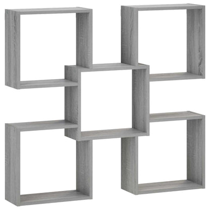 vidaXL Wall Shelf Grey Sonoma 99.5 x 17 x 91 cm Engineered Wood