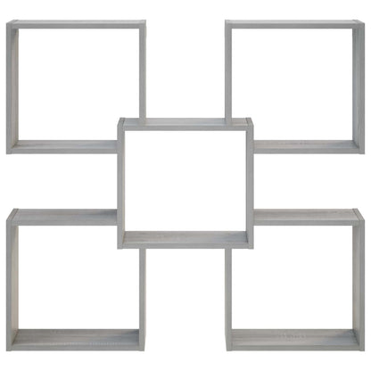 vidaXL Wall Shelf Grey Sonoma 99.5 x 17 x 91 cm Engineered Wood