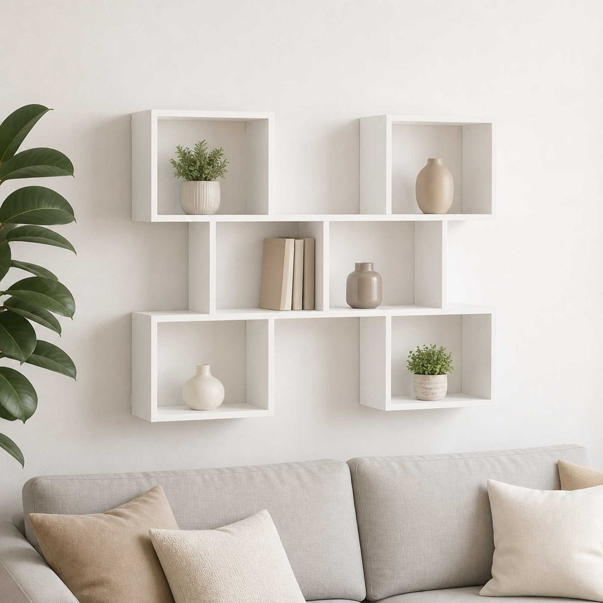 vidaXL Wall Shelf White 103 x 17 x 80 cm Engineered Wood