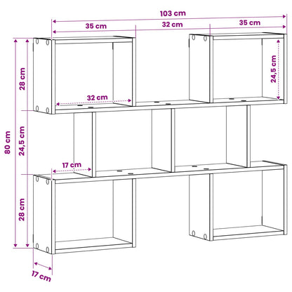 vidaXL Wall Shelf White 103 x 17 x 80 cm Engineered Wood