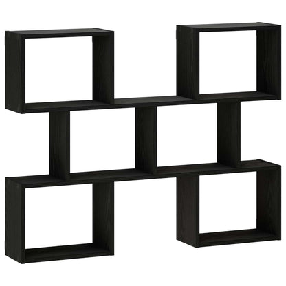 vidaXL Wall Shelf Black 103 x 17 x 80 cm Engineered Wood
