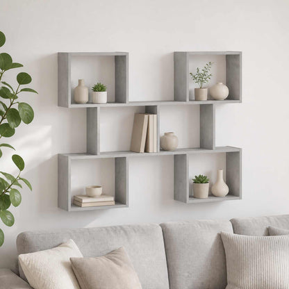 vidaXL Wall Shelf Concrete Grey 103 x 17 x 80 cm Engineered Wood
