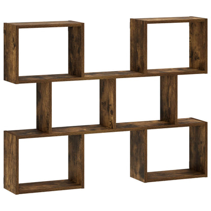 vidaXL Wall Shelf Smoked Oak 103 x 17 x 80 cm Engineered Wood