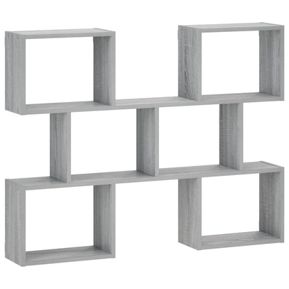 vidaXL Wall Shelf Grey Sonoma 103 x 17 x 80 cm Engineered Wood