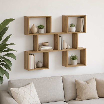 vidaXL Wall Shelf Artisan Oak 103 x 17 x 80 cm Engineered Wood