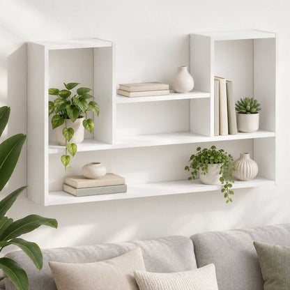 vidaXL Wall Shelf White 100 x 17 x 60 cm Engineered Wood