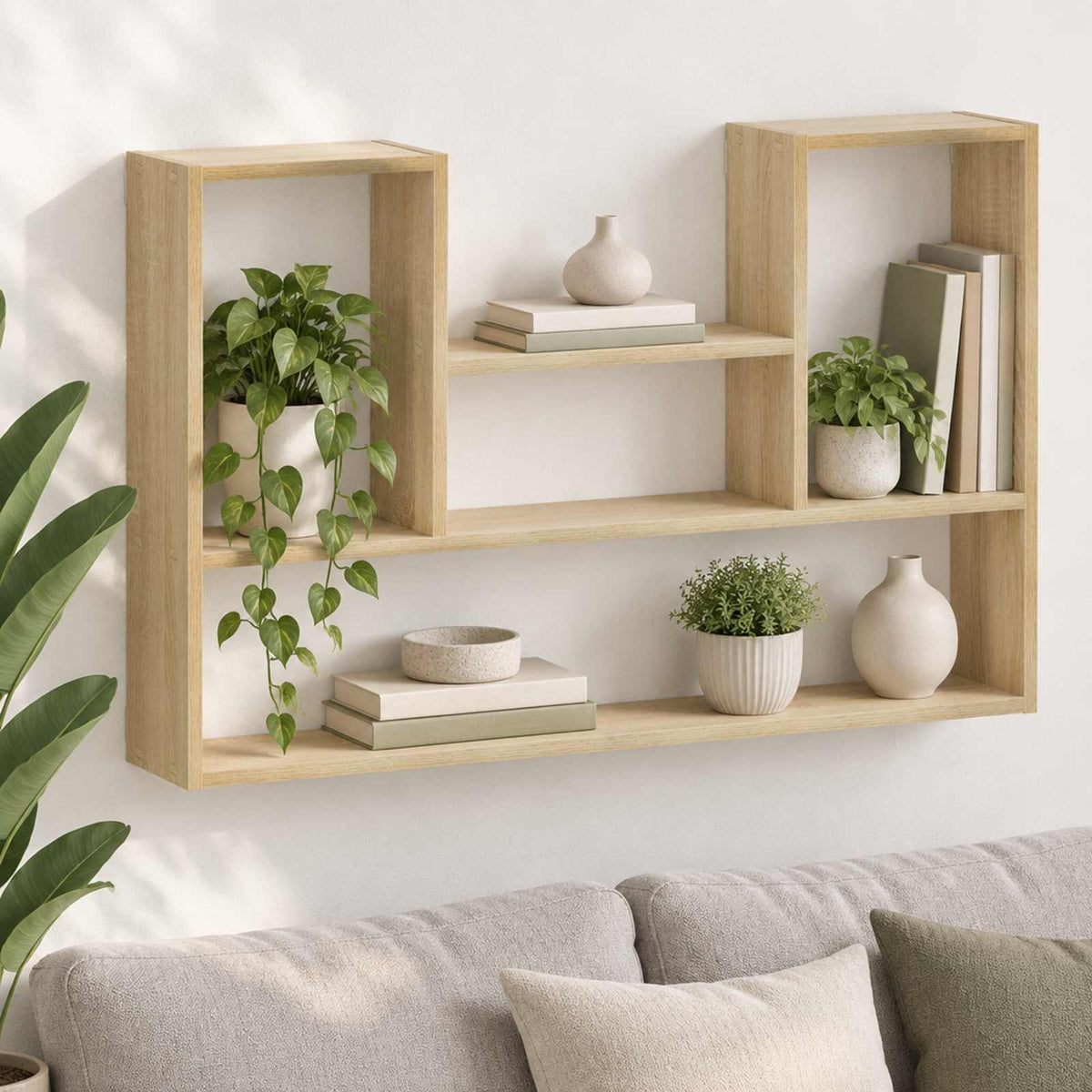 vidaXL Wall Shelf Sonoma Oak 100 x 17 x 60 cm Engineered Wood