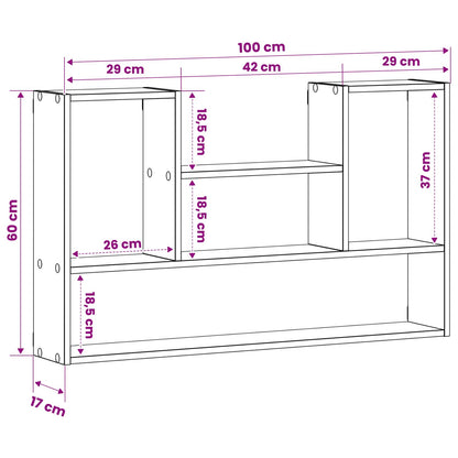 vidaXL Wall Shelf Sonoma Oak 100 x 17 x 60 cm Engineered Wood