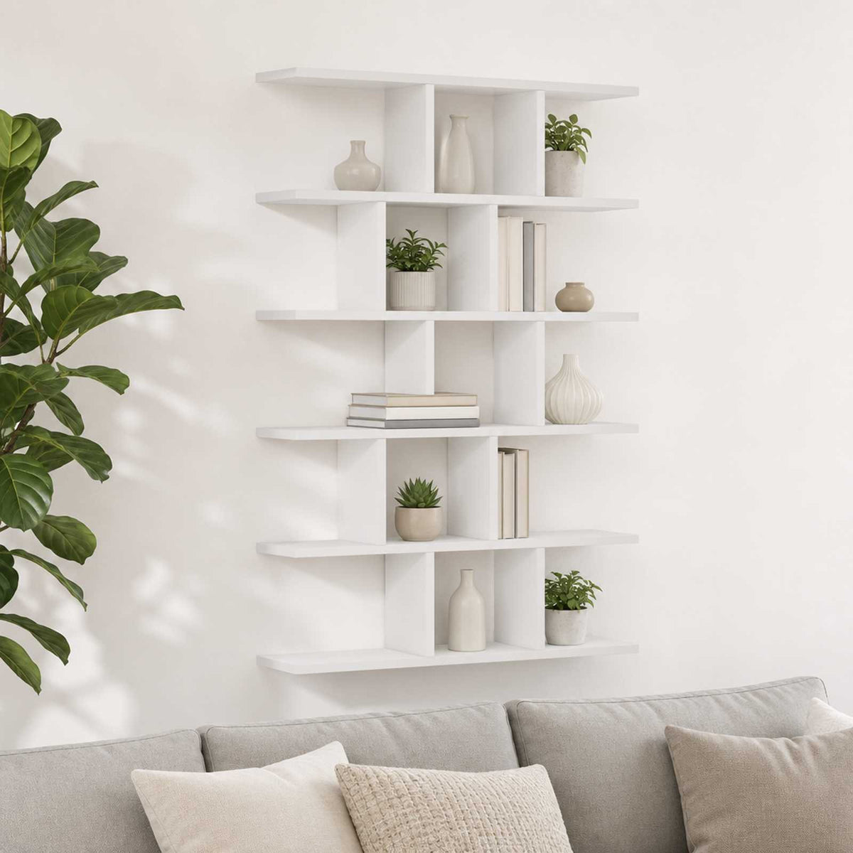 vidaXL Wall Shelf White 70 x 17 x 101 cm Engineered Wood