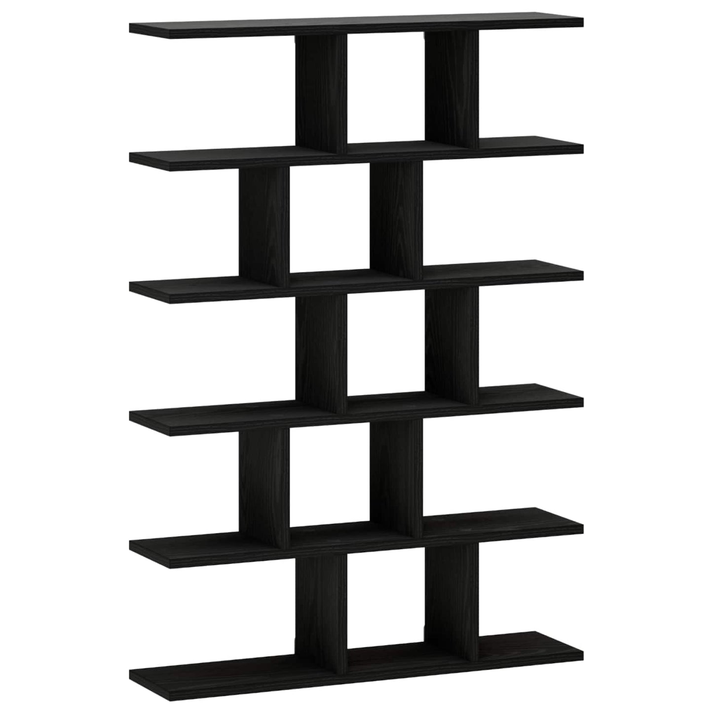 vidaXL Wall Shelf Black Oak 70 x 17 x 101 cm Engineered Wood