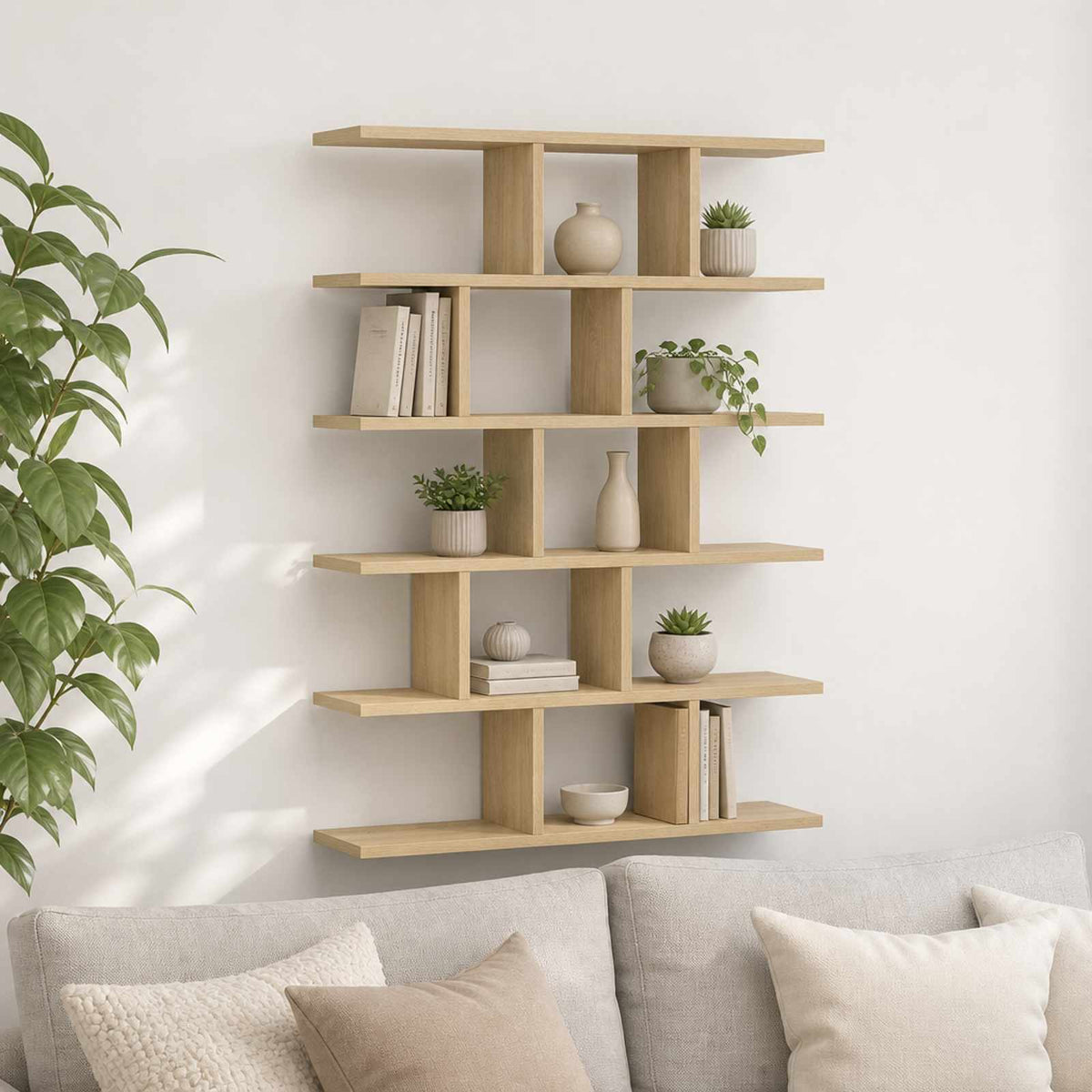 vidaXL Wall Shelf Sonoma Oak 70 x 17 x 101 cm Engineered Wood