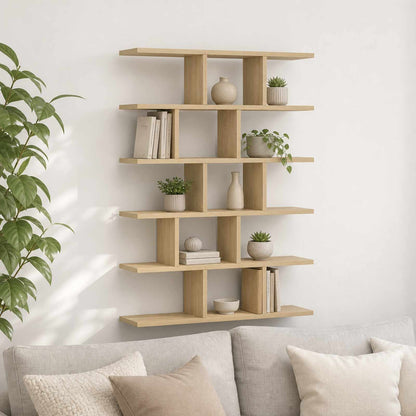 vidaXL Wall Shelf Sonoma Oak 70 x 17 x 101 cm Engineered Wood