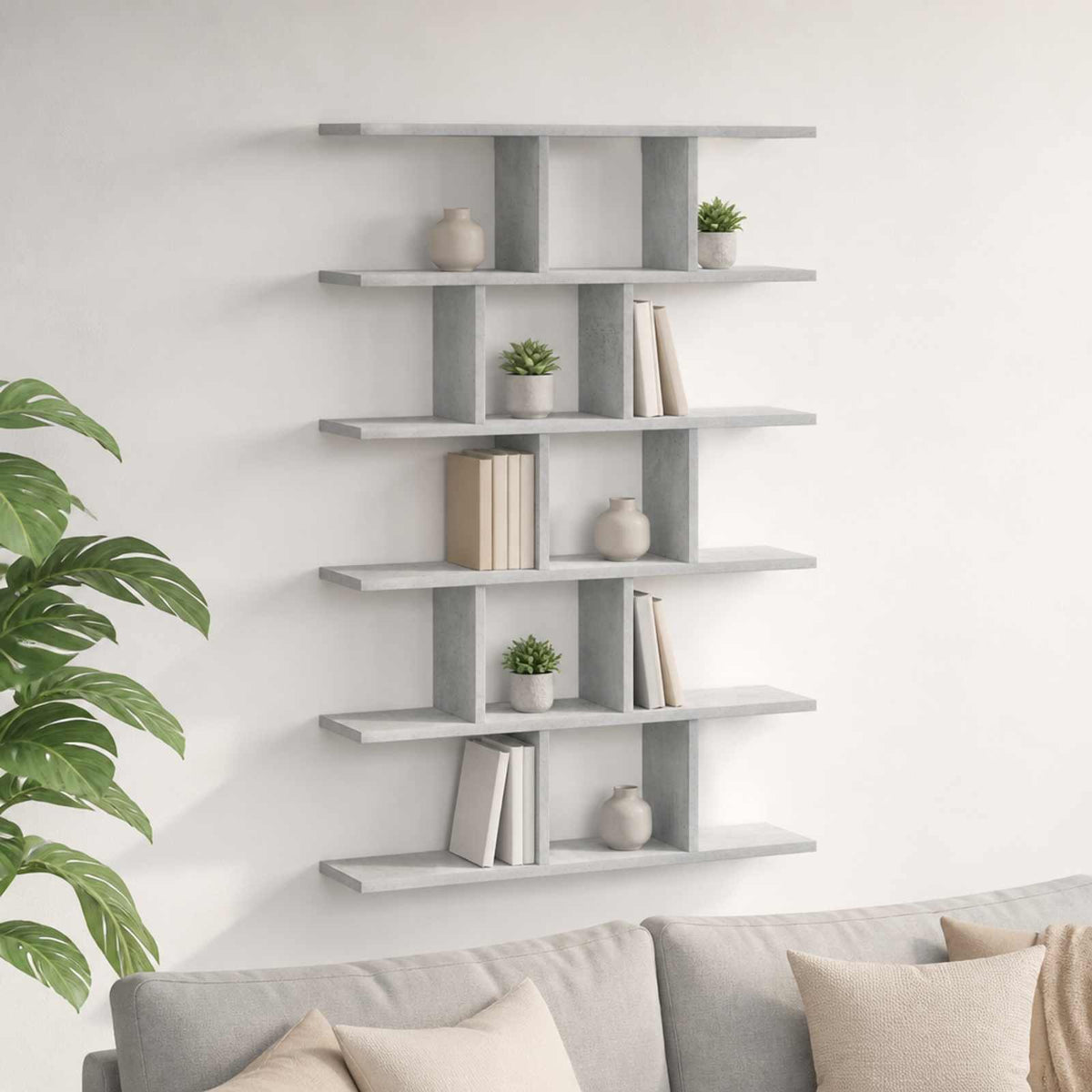 vidaXL Wall Shelf Concrete Grey 70 x 17 x 101 cm Engineered Wood