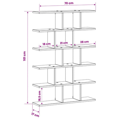 vidaXL Wall Shelf Concrete Grey 70 x 17 x 101 cm Engineered Wood