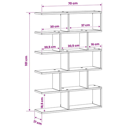 vidaXL Wall Shelf White 70 x 17 x 101 cm Engineered Wood