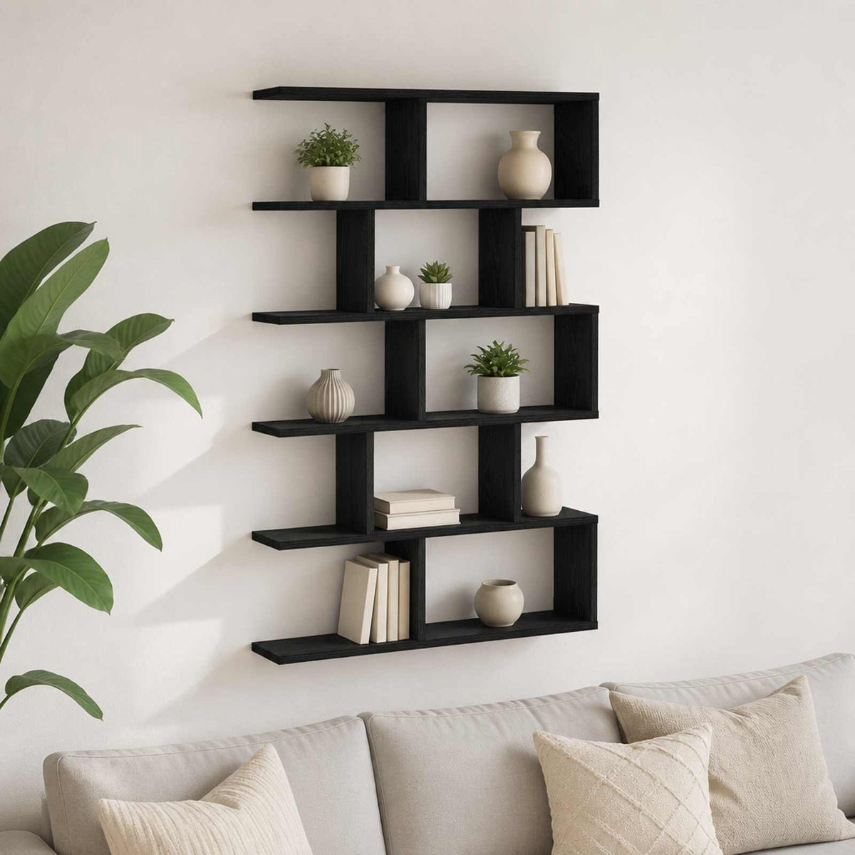 vidaXL Wall Shelf Black Oak 70 x 17 x 101 cm Engineered Wood