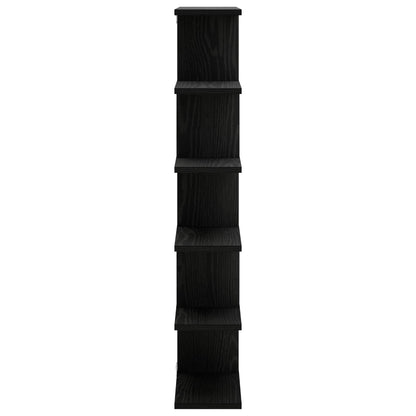 vidaXL Wall Shelf Black Oak 70 x 17 x 101 cm Engineered Wood
