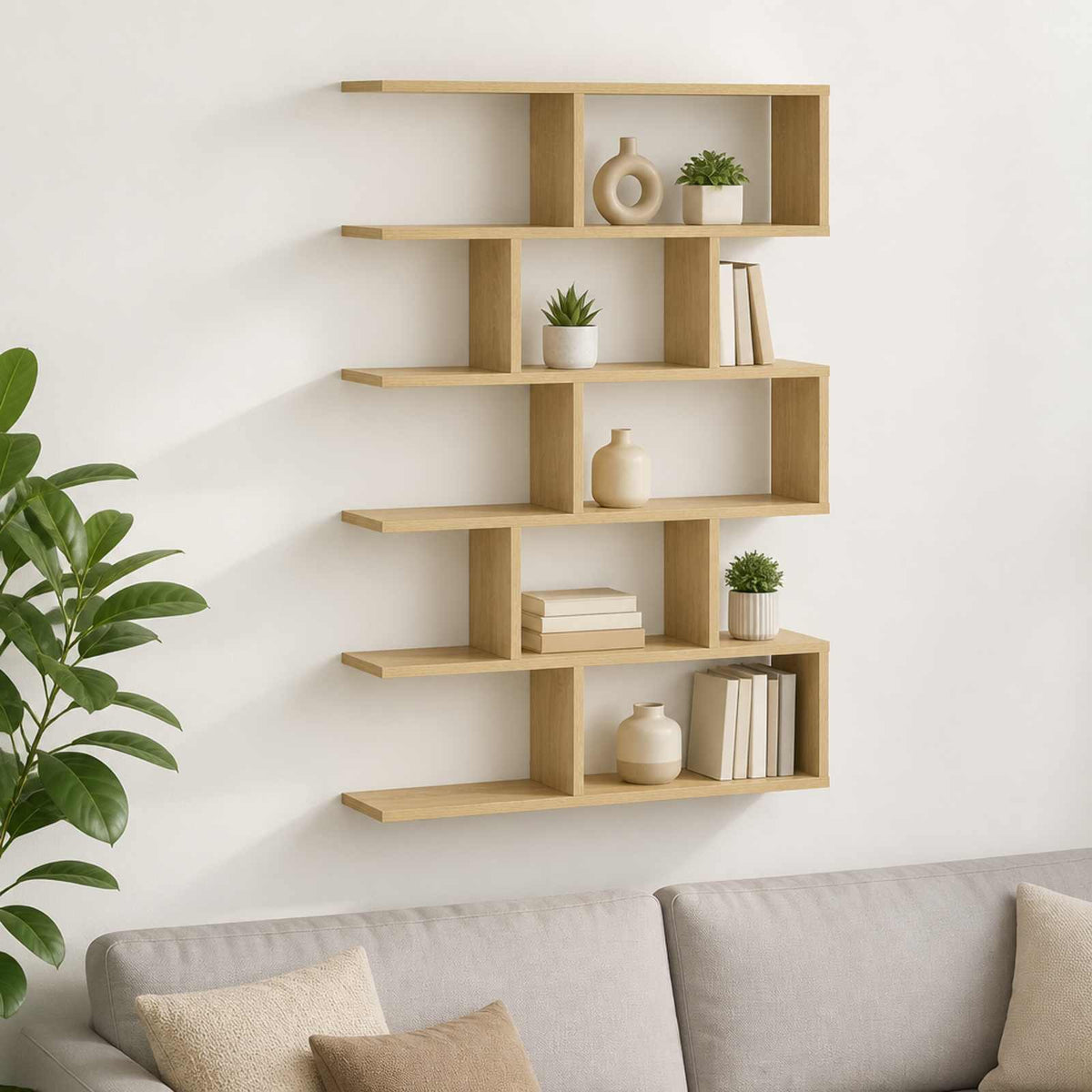 vidaXL Wall Shelf Sonoma Oak 70 x 17 x 101 cm Engineered Wood